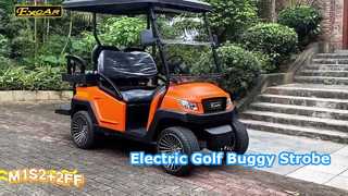 M1S2+2FF Qrange Μια πιο προσεκτική ματιά: Ηλεκτρικό Golf Buggy 48V με κόκκινο/μπλε φως στροβοσκοπίου με μπαταρία Trojan