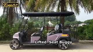 BN4+2 Dusty Lavender Comfortable Lifted Electric Golf Buggy με 4 καθίσματα & 2 πίσω