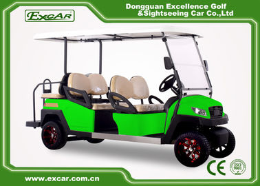 Green Powerful Electric Golf Carts For 6 Person Steel Framework
